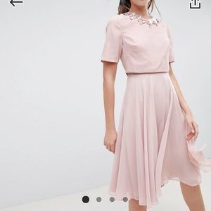 ASOS Design Crop Top Mini Skater Dress